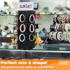Rotating Pegboard Display Stand With 24 Hooks - Metal Spinning Peg Board Displays, Stands for Retail, Vendors, Selling & Shows - 4-Sided Craft Rack Organizer for Products, Accessories, Jewelry