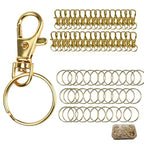 Keychain, 68PCS Swivel Snap Hooks with Key Rings, Metal Lobster Claw Clasp,34PCS Keychains Clips Hooks and 34PCS Key Chain Rings,Keychain Rings for DIY Crafts,Jewelry Making (Gold) - color: gold