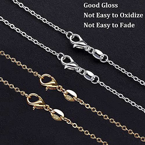 50 Pack Silver Plated Necklace Chains Bulk, Cable Chain Pack for Jewellery Making - color: Gold, size: 20 Inch
