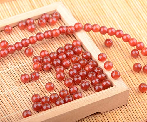 6mm Natural Crystal Beads Stone Gemstone Round Energy Healing Strand Loose Beads for Jewelry Making Bracelets Anklets Big Hole(2.0mm) 60pcs(Carnelian, 6MM) - color: Carnelian, size: 6mm