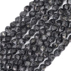 BEADIA Faceted Natural Black Spectrolite Stone Round Beads 10mm 36cm/Strand for Jewelry Making - color: Black Spectrolite, size: 10mm