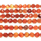 MJDCB Best Sellers Natural Stone Beads Faceted Polygon Red Agate Crystal Energy Stone Healing Power for Jewelry Making(8mm) - color: Red Agate
