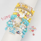 Twinfree Bohemia Beaded Bracelet for Women, Polymer Clay Stretch Bracelets - color: color 24