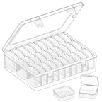Bead Organizer Box, 31 Pcs Clear Plastic Storage Containers with Hinged Lids Mini Boxes for Jewelry Making, Crafts, DIY, Seed, Small Parts - size: 31 Compartments