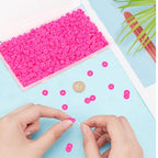2000Pcs White Clay Beads Polymer Clay Spacer Beads Flat Beads 6mm Round Heishi Vinyl Beads for DIY Craft Gift Adults Bracelets Necklace Jewelry Making Earring Accessories (Rose) - color: Rose