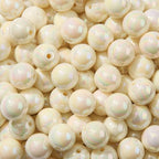 16mm Acrylic Bead 100pcs AB Beige Focal Bead Chunk Bubblegum Beads for DIY Crafting Necklace Bracelet Jewelry Making Keychain (Beige) - color: beige
