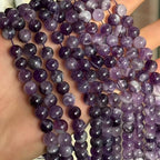 MJDCB Natural Dreamy Amethyst Beads Round Stone Beads DIY Loose Beads for Jewelry Making Beads 15" (8mm) - color: Dreamy Amethyst, size: 8mm
