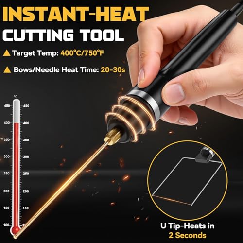 Ecarke 3-in-1 Foam Cutter Tool Compatible with DeWalt 20V (No Battery),18W Hot Wire Foam Cutter Kit with USB-A & USB-C Charging Port,750°F Styrofoam Cutter for Foam DIY Cutting & Crafting - Tool Only - color: Yellow