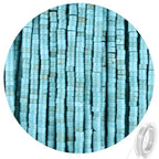 300pcs Natural Blue Turquoise Heishi Spacer Beads 2x4mm Genuine Real Disc Stone Beading DIY Charm Smooth Loose Gemstone Beads for Jewelry Making Bracelets Necklaces Earrings Crafts - color: Blue Turquoise