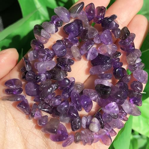 30in Amethyst Natural Chip Stone Beads 5-8mm About 230pcs, Irregular Drilled Purple Bead for Bracelets Jewelry Making Supplies for Adults, DIY Crafts. - color: Amethyst