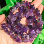 30in Amethyst Natural Chip Stone Beads 5-8mm About 230pcs, Irregular Drilled Purple Bead for Bracelets Jewelry Making Supplies for Adults, DIY Crafts. - color: Amethyst