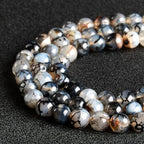 100pcs 6mm White Dragon Vein Agate Beads Natural Gemstone Beads Round Loose Beads for Jewelry Making - color: White Dragon Vein Agate, size: 6mm