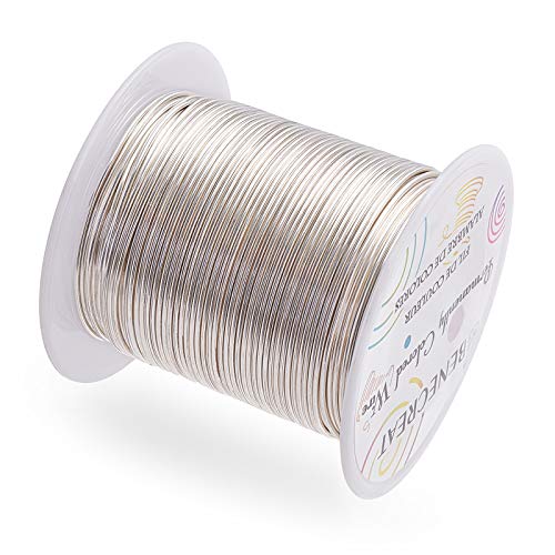BENECREAT 18 Gauge 32 Yards Tarnish Resistant Silver Wire Jewelry Beading Wire for Beading Wrapping and Other Jewelry Craft Making - color: Silver, size: 18 Gauge