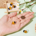 Pandahall 5Pcs Handmade 3D Bees Lampwork Glass Beads Insect Theme Yellow Honeybee Bumblebee Loose Spacer Beads for Summer Boho Hawaii DIY Jewelry Making, Hole: 1.2-1.4mm