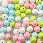 16mm Acrylic Beads 100pcs Chunk Bubblegum Bead Beads for Pens for Necklace Jewelry Bracelets DIY Crafts Making (greenpink) - color: greenpink