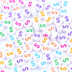300Pcs Colorful Letter Beads S 4X7mm Single Round Alphabet Beads for Friendship Bracelets Making - color: Round - S