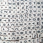 300 Pieces 10x10mm Big Large Cube Acrylic Alphabet Letter Beads A-Z Mixed Plastic Shape Loose Beads for Jewelry Making Bracelets Necklaces Key Chains (White) - color: White