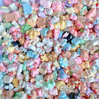 100 Pcs Pastel Animals Slime Charms Set, Bulk Cat Dog Bunny Chicken Mixed Resin Charms Set Ornament for Crafts Scrapbooking Embellishments,1X1.5CM (C)