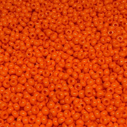 Czech 8/0 Glass Seed Beads 20 Grams 800 Pcs (Dark Orange) - color: Dark Orange