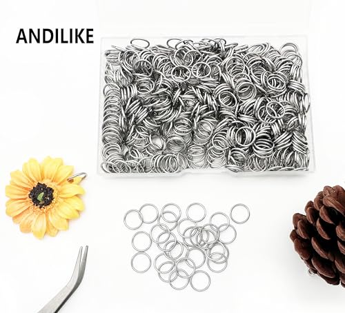 304 Stainless Steel O Ring,600 Pcs Jump Rings,12MM Open/Close Jump Ring, Loop Contactors for Jewelry Making,DIY Crafts, Industrial Repair 1.2MM Thickness (16 Gauge) - size: 12MM