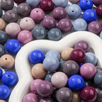 20mm Dark Style Color Acrylic Beads 180pcs Chunk Bubblegum Bead Color Pen Ball Beads for Pen Bag Jewelry Making Necklace Bracelets(Dark Blue&Grey) - color: dark blue&grey