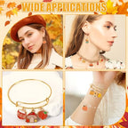 SANNIX 350pc Fall Charms, Thanksgiving Enamel Pumpkin Maple Leaf Turkey Autumn Charms for Jewelry Making, Bulk for Bracelets, Necklaces, Earrings, Craft Making - color: Fall Color