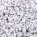 Acrylic Letter Beads Alphabet Black Letter White Cube Beads for Friendship Bracelets and Gifts Souvenir Jewelry Making(6 * 6mm Cube, 900pcs) - color: Black White(Cube)
