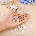 Beadthoven 100pcs Enamel Charms Cherry Blossom Daisy Flower Pendants Gold Plated Small Cute Bulk for Jewelry Making Bracelet Necklace Earrings Keychain DIY Accessories - color: Sakura Flower-White