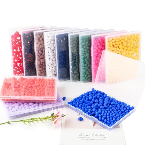 Sunrony 200Pcs Silicone Lentil Beads for Keychain Making, Bulk 12mm Silicone Abacus Spacer Beads for Necklace Bracelet Making Pens(Deep Blue) - color: G-Deep blue