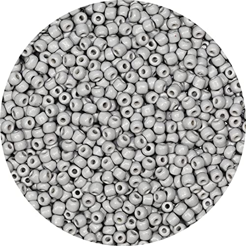 Bala&Fillic Grey Color 4mm Seed Beads About 1200pcs/100Grams in Bag, 6/0 Glass Craft Beads for Making Bracelet and Necklace (Grey) - color: Grey -4mm