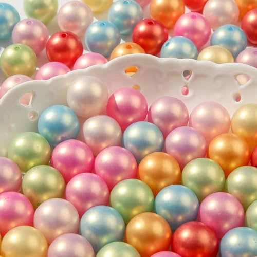 20mm Acrylic Beads 180pcs Chunk Bubblegum Bead Color Pearl Pen Ball Beads for Pen Bag Jewelry Making Necklace Bracelets (qszg) - color: Mint Green&pink