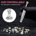 Piercing Ball Grabber Tool, 4-Claw Stainless Steel Jeweler Pick Up Tools,Septum Ball Screw Holder Tool for Piercing Changing/Removal,Earring Pearl Grabber for Jewelry/Electronic Component - color: 1pc Pink, 1pc Silver