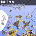 stino 100g Metal Pendant Charms for Jewelry Making, Bulk Silver & Gold Plated Charms for Braclet Necklace Crafts, Animal Plant Flower Pet and so on - color: Eagle Bronze Glod