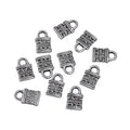 RUBYCA 60PCS Charm Pendant Chinese Lock Tibetan Metal Beads Silver Color Jewelry Making Bracelet DIY - color: Chinese Lock, size: 60 PCS