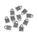 RUBYCA 60PCS Charm Pendant Chinese Lock Tibetan Metal Beads Silver Color Jewelry Making Bracelet DIY - color: Chinese Lock, size: 60 PCS