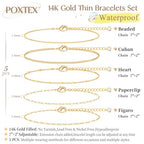 Gold Bracelets Set for Women Stack, Chunky Thick Bracelets Stack for Women Trendy, Simple Dainty Thin Gold Plated Cuff Stackable Bracelets With Beaded Cuban Paperclip Snake Rope Bangle Hand Chain Jewelry - style: Style 02-gold