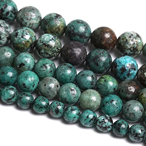 6MM 60PCS Natural Stone African Turquoise Loose Beads for Jewelry Making DIY Bracelet - color: African Turquoise, size: 6mm