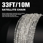 33 Feet Silver Satellite Cable Chains Roll, 2MM Silver Plated Brass Ball Beaded Cable Link Chains Spool Bulk for Jewelry Making DIY Craft - color: 3.0mm beads silver satellite cable chain