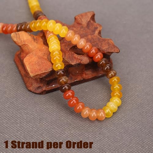 BONNY BOXX 1 Strand Natural 5 * 8mm Yellow Shade Rondelle Beads, Natural Abacus Disk Stone Beads Loose Spacer Gemstone for DIY Bracelet Necklace Jewelry Making - color: Yellow Shade, size: 5*8MM