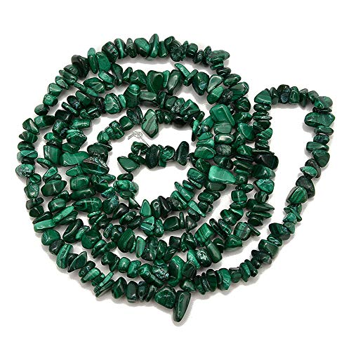 Gemstone Chips Natural Malachite 3-5mm Healing Crystals Waist Bracelets Necklace Kit Irregular Stone DIY Crafts Design Jewelry Making Approxi 32 inch - color: Malachite Chips
