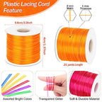 Cridoz 6 Pack Lanyard String Kit, Plastic Lacing Cord Gimp String Lanyard Weaving Kit for Boondoggle, Bracelets, Keychains, Crafts (Glitter) - style: Glitter