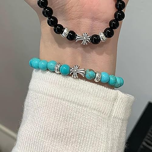 Yochus 60pcs Blue Turquoises Beads，6mm Healing Power Natural Stone Round Loose Beads for Jewelry Making Earring Necklace DIY Crafts - color: Blue Turquoise, size: 6mm 60beads