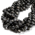 65Pcs Black Larvikite 6mm Beads Natural Stone Round Gemstone Genuine Real Stone for DIY Bracelet Jewelry String Making - color: Black Larvikite, size: 6mm