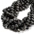 65Pcs Black Larvikite 6mm Beads Natural Stone Round Gemstone Genuine Real Stone for DIY Bracelet Jewelry String Making - color: Black Larvikite, size: 6mm