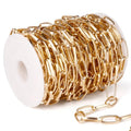 33FT Gold Paperclip Chain Roll 8MM Gold Plated Aluminum Paperclip Link Chains Spool Bulk for Jewelry Making - color: gold, size: 8MM