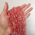 Natural Chip Stone Beads About 200pcs Watermelon Red Stones 5-8mm Irregular Gemstone Healing Crystal Loose Rocks for Bracelet Necklace Earrings Jewelry Making (Watermelon Red) - color: Watermelon Red