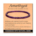 MASSIVE BEADS Handmade Yoga Stretch Elastic Bracelet Natural Stone Crystal Healing Power Energy Gifts for Unisex Adult 4mm 6mm 8mm 10mm - color: Amethyst(Love Guardian), size: 4mm