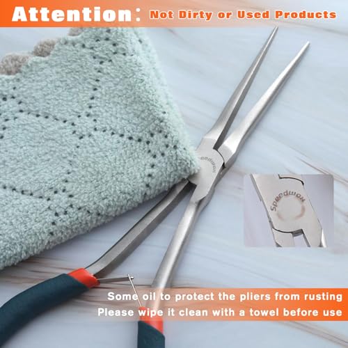 SPEEDWOX Long Needle Nose Pliers 7 Inch Long Nose Mini Precision Wire Looping Fine Pliers Long Anti-slip Handles Smooth Jaws High Leverage Reduce Efforts for Jewelry Making - style: Needle Nose Pliers