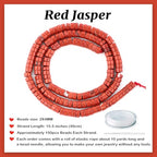 Natural Red Jasper Heishi Spacer Beads Loose Semi Precious Flat Round Gemstone Disc Shape Stone for Beading Jewelry Making 4x2mm 15.5" - color: Red Jasper