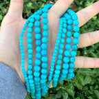 Adabele 190pcs Natural Stabilized Blue Turquoise Gemstone 4mm (0.16 Inch) Round Loose Beads Gem Stone Spacer for Craft Jewelry Making GR-A4 - color: Round Beads, size: 4mm Round (190pcs/2 Strands)